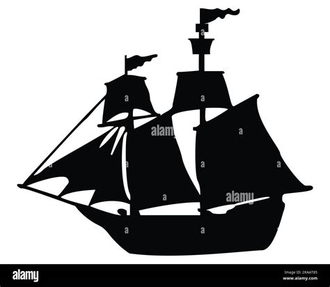 Pirate Ship Silhouette Stock Vector Image And Art Alamy