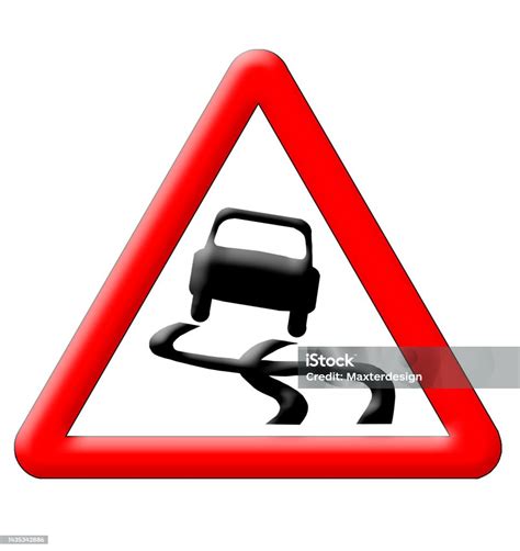 Slippery Road Traffic Sign Stock Illustration Download Image Now Bossy Car Control Istock