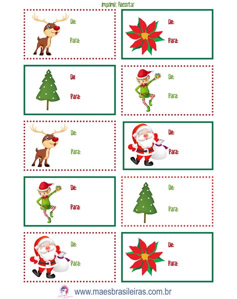 Tag De Natal Printable Free Para Imprimir E Recortar