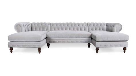 Cococo Home Classic Chesterfield Double Chaise Fabric Sectional