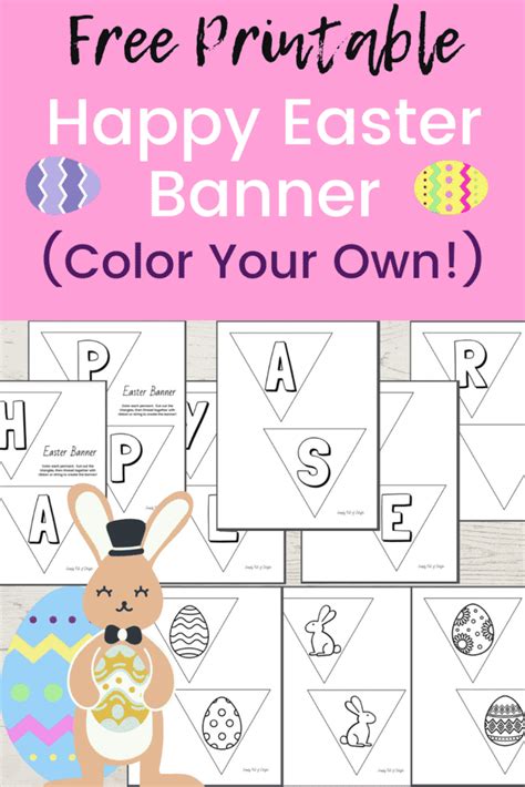 Free Easter Banner Printable Color Your Own Simply Full Of Delight