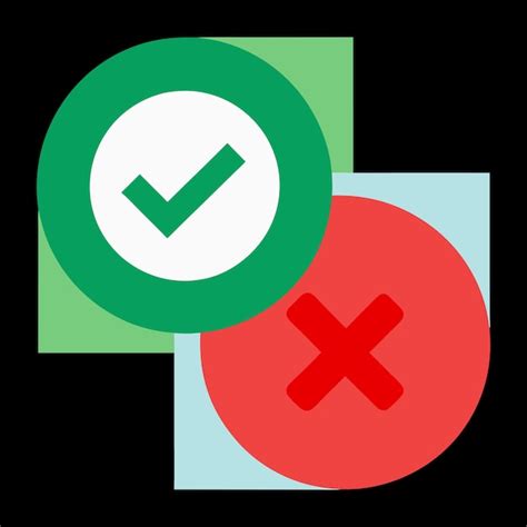 Premium Vector Green Check Mark And Red Cross Icon Set Circle And