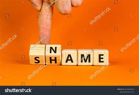 Name Shame Symbol Businessman Turns Wooden Stock Photo 2236922617