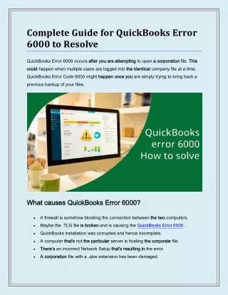 Ppt A Complete Guide To Resolve Quickbooks Error Powerpoint