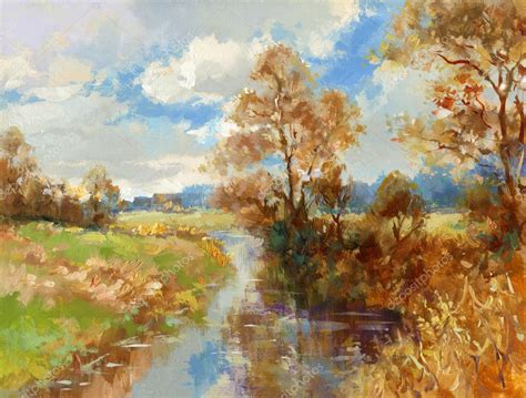 Fall landscape painting — Stock Photo © Mobilee #7267240