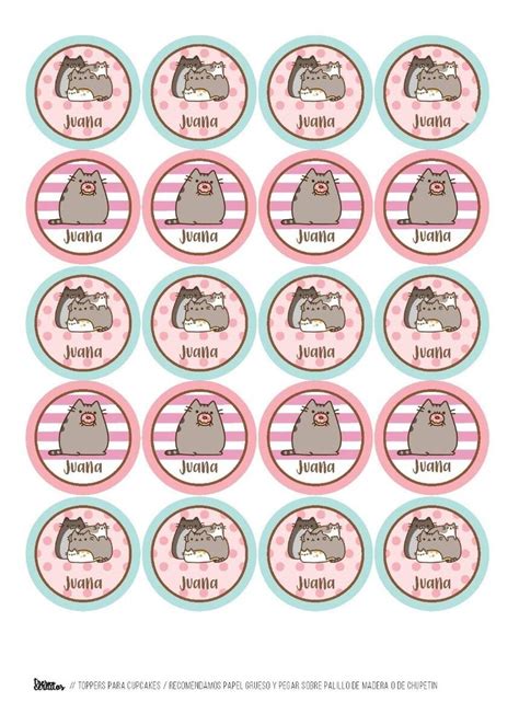 Kit Imprimible Pusheen Cats De Textos Editables En Pdf