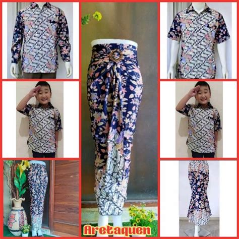 Jual Couple Batik Bogenvil Navy Couple Batik Lengan Panjang Kemeja