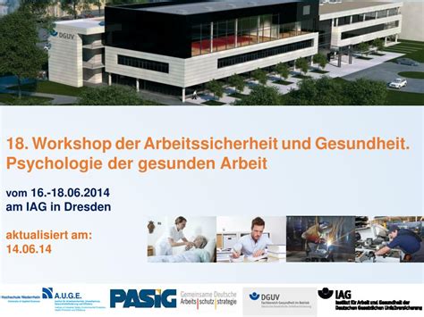 Ppt Workshop Der Arbeitssicherheit Und Gesundheit Psychologie