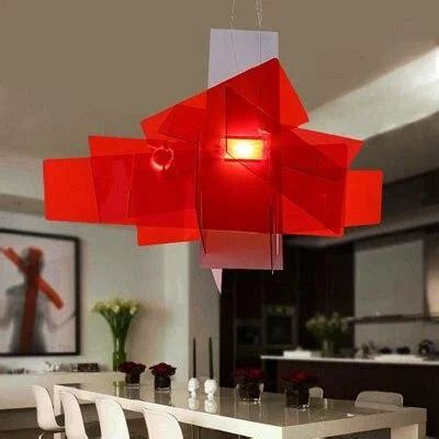 Modern Big Bang Led Pendant Lights White Red Stacking Acrylic Pendant