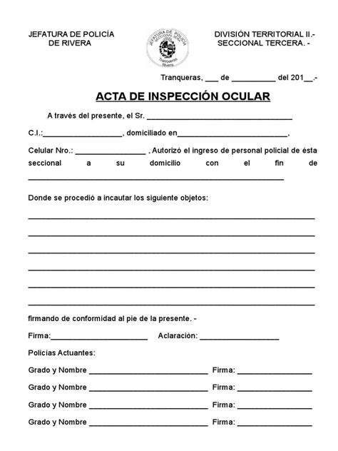 Acta De Inspeccion Ocular Pdf