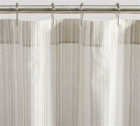 Beckett Textured Striped Shower Curtain Pottery Barn