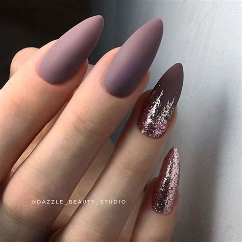 Matte Almond Acrylic Nails