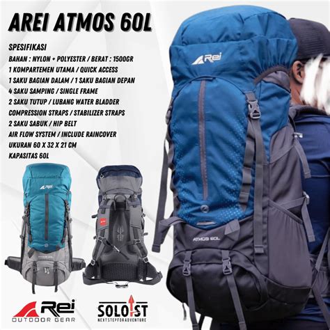 Jual Tas Gunung Arei Atmos 60L Carrier Seven Summits Kapasitas 60L