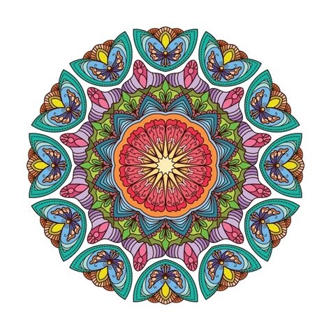 Joli Motif De Mandala Color Vecteur Premium