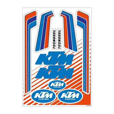 Planche de stickers kit déco Tecnosel KTM RV MC GS 125 250 495