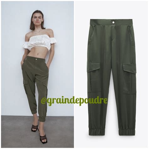 Zara Pants And Jumpsuits Zara Army Green Jogger Pocket Cargo Pants S Xxl Poshmark