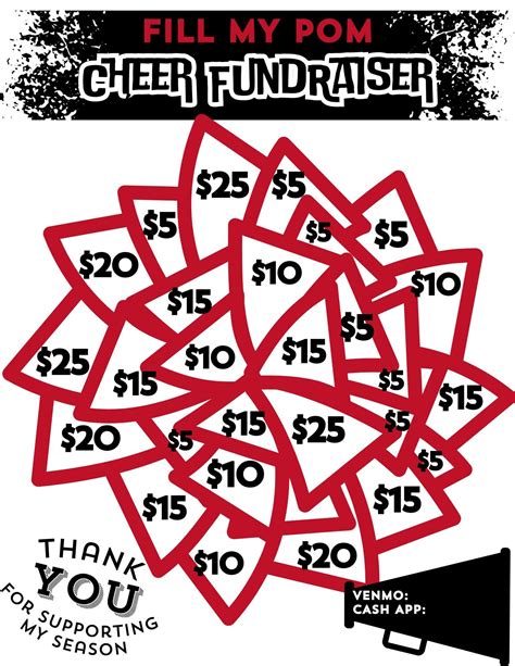 Fill My Pom Printable Cheer Fundraiser Canva Template Pdf Png