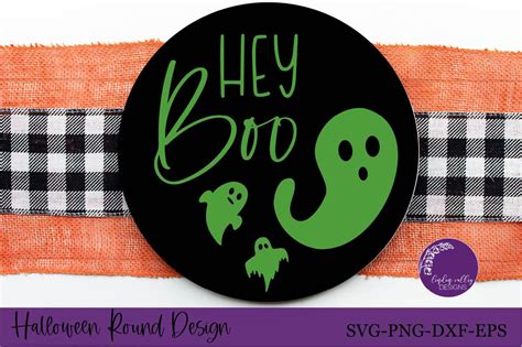 Cute Halloween Round Sign Svghey Boo Svg So Fontsy