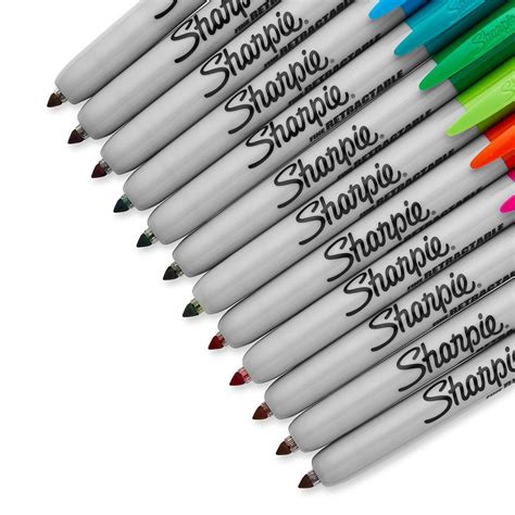 12 Color Sharpie RT Retractable Permanent Markers Fine Tip | Etsy