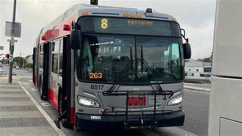 San Francisco Muni 2015 New Flyer Xcelsior Xde60 6517 On Route 8