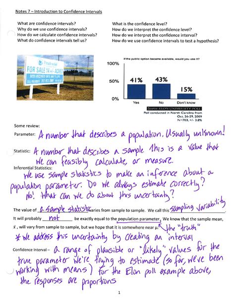 Notes 7 Introduction To Confidence Intervals STS2120 Studocu