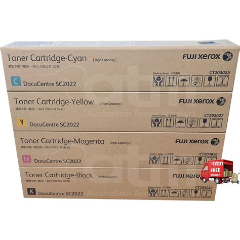 Fuji Xerox DocuCentre SC2022 Genuine K C Y M Toner Cartridges