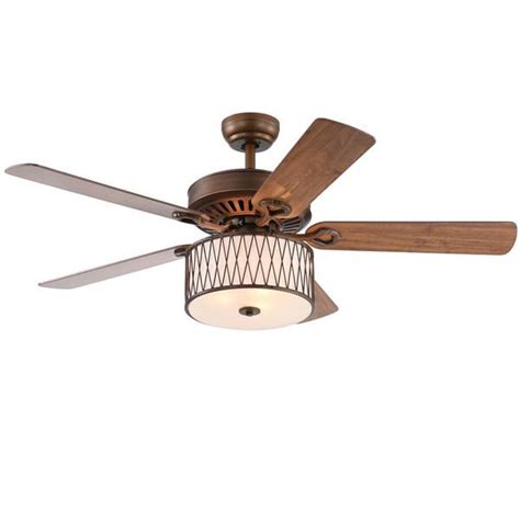 Warehouse of Tiffany Jan 52 in. Bronze Indoor Remote Controlled Ceiling Fan with Light Kit CFL ...