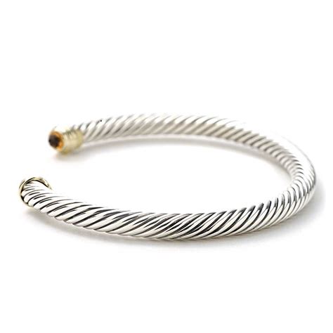 David Yurman Sterling Silver And 14K Yellow Gold Cable Classic Citrine