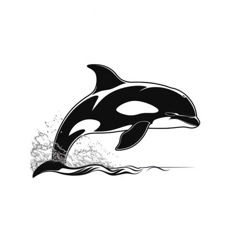 Premium AI Image A Silhouette Black And White Picture Of A Dolphin