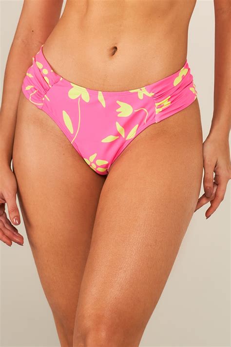 Calcinha De Biquíni Fio Média Floral Neon Ilha Bikini