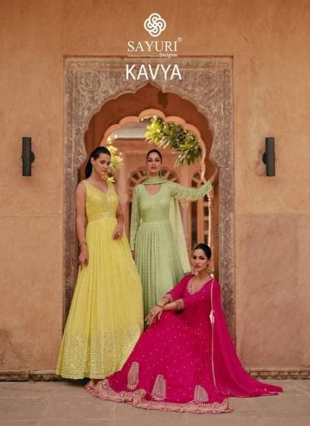 Kavya By Sayuri Real Georgette Wedding Wear Readymade Gown Wholesale