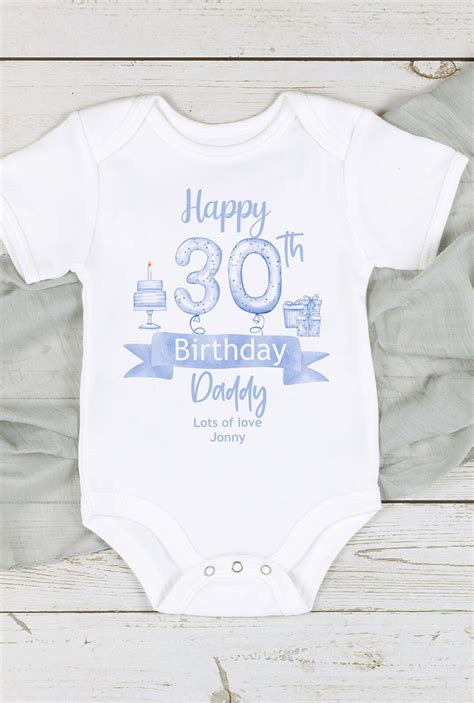 Happy 30th Birthday Daddy Baby Boy Outfit First Birthday Parent First