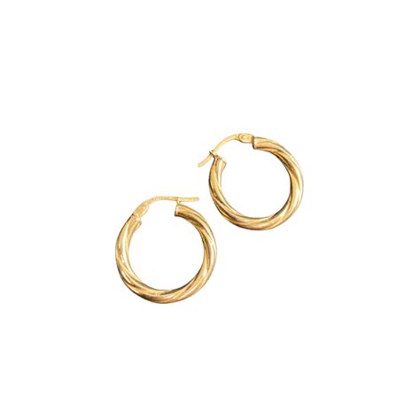 Other Womens Earrings Gold Twist Hoops