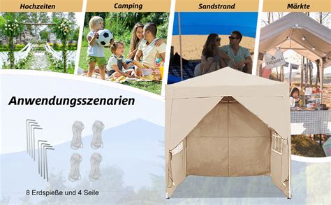 Amazon De Mingone Faltpavillon Wasserdicht Pavillon X M Stabil