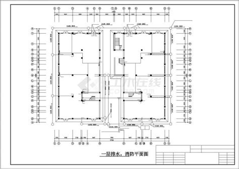 某地长37米 宽304米 6层凹型商住楼水施电施工图住宅小区土木在线