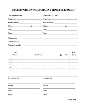 Fillable Online Interdepartmental Equipment Transfer Request Fax Email