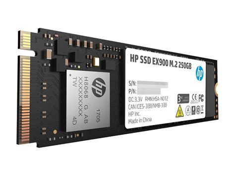 HP EX900 M 2 250GB PCIe 3 0 X4 NVMe 3D TLC NAND Internal Solid State