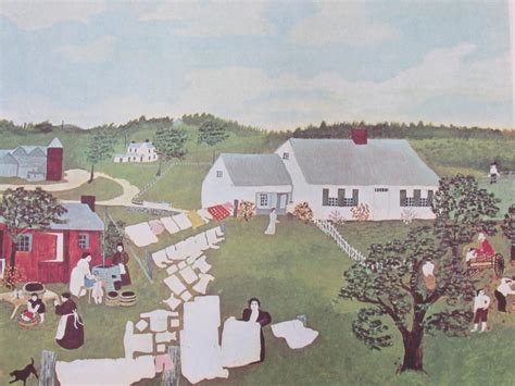 Grandma Moses Wash Day 1945 Painting Book Page Print Color Etsy Uk