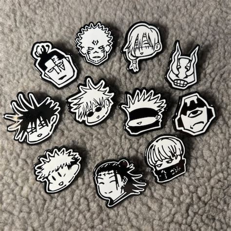 Jujutsu Anime Chibi Head Hard Enamel Pin Etsy