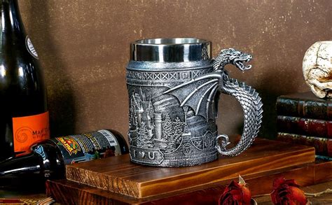 Alikiki Medieval Castle Dragon Coffee Mug Dungeons And Dragons Ts For Men 21oz