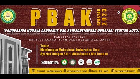 PBAK GENSYAH Generasi Syariah IAI Darussalam Martapura 2023 YouTube