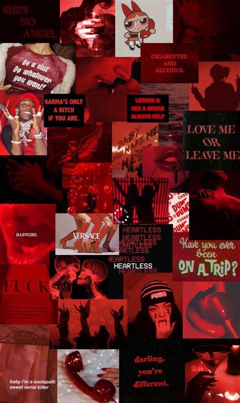 The Best 20 Aesthetic Collage Wallpaper Neon Dark Red Aesthetic