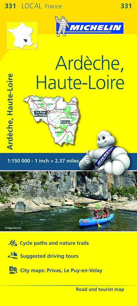 Ardeche Haute Loire Michelin Local Map Map Michelin Local Maps