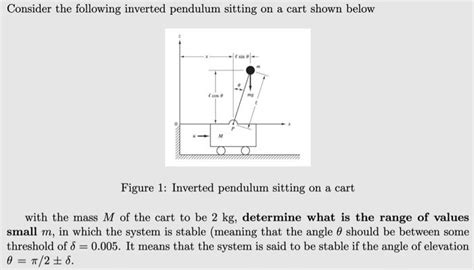 Solved Consider The Following Inverted Pendulum Sitting On A Chegg