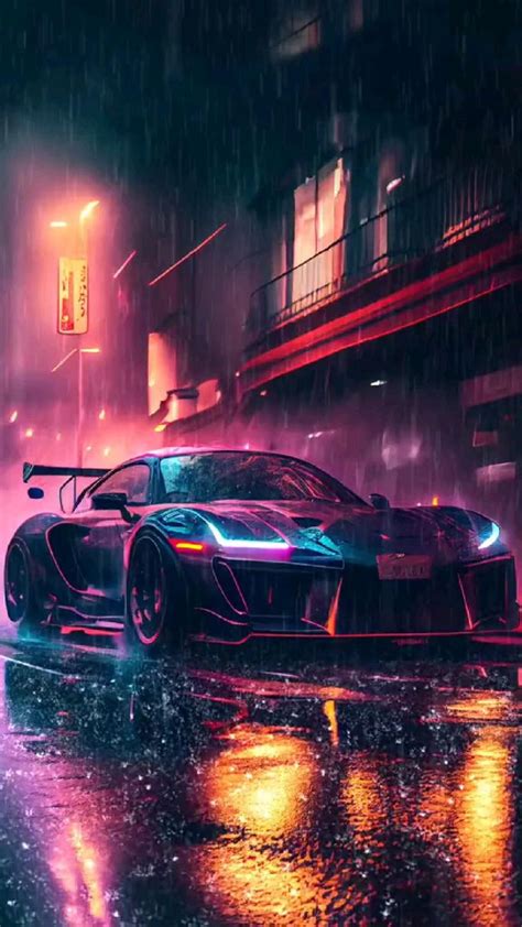 Car 3D Wallpaper Raining