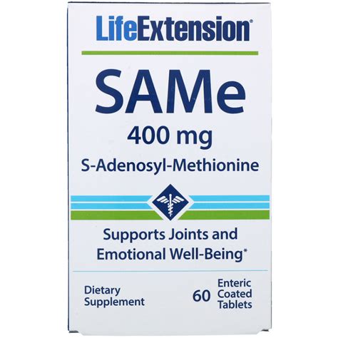 Life Extension Same S Adenosyl L Methionine 400 Mg 1Source