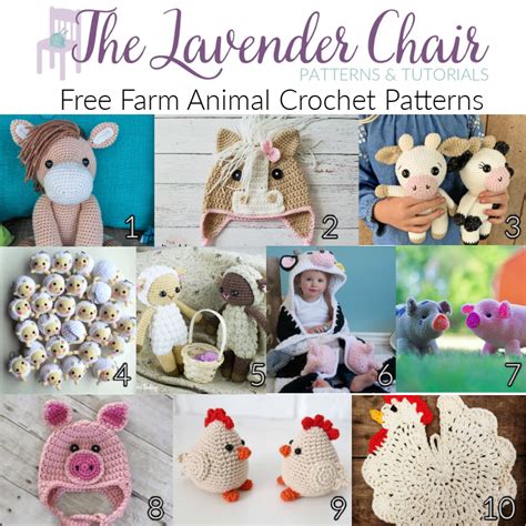 Free Farm Animal Crochet Patterns - The Lavender Chair