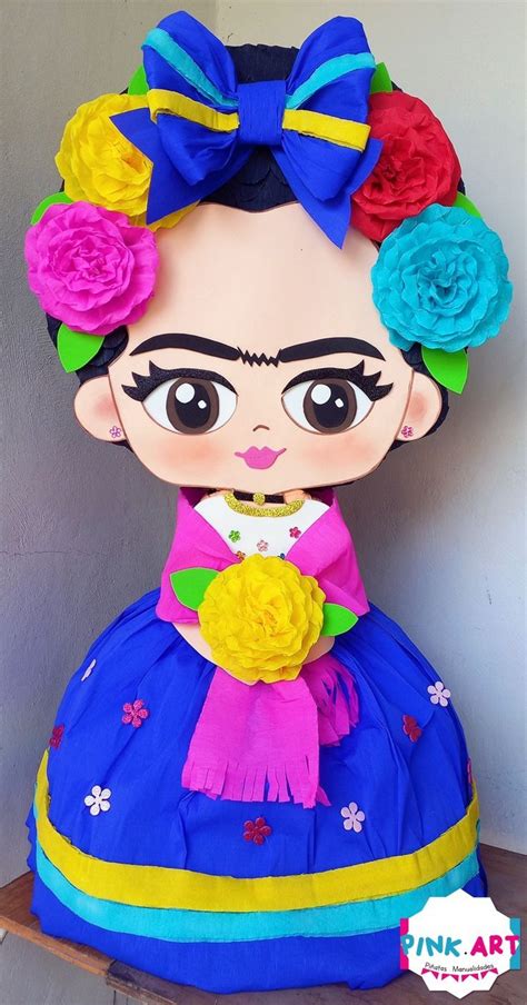 Piñata Frida Khalo en 2022 Diseños de piñatas Piñata mexicana