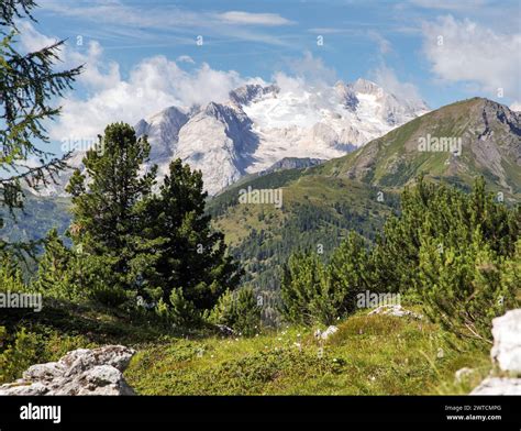 View Of Mount Marmolada The Highest Peak Of Dolomites Mountains Italy