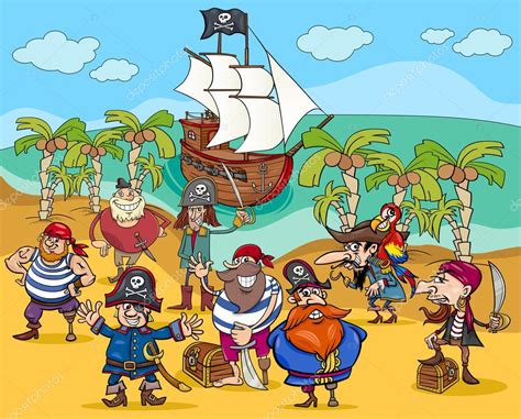 Pirates On Treasure Island Cartoon Stock Vector Image By Izakowski